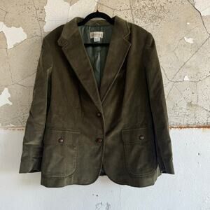 Vintage Corduroy Jacket Olive Blazer Mens 38 Elbow Patches Academia Old Money